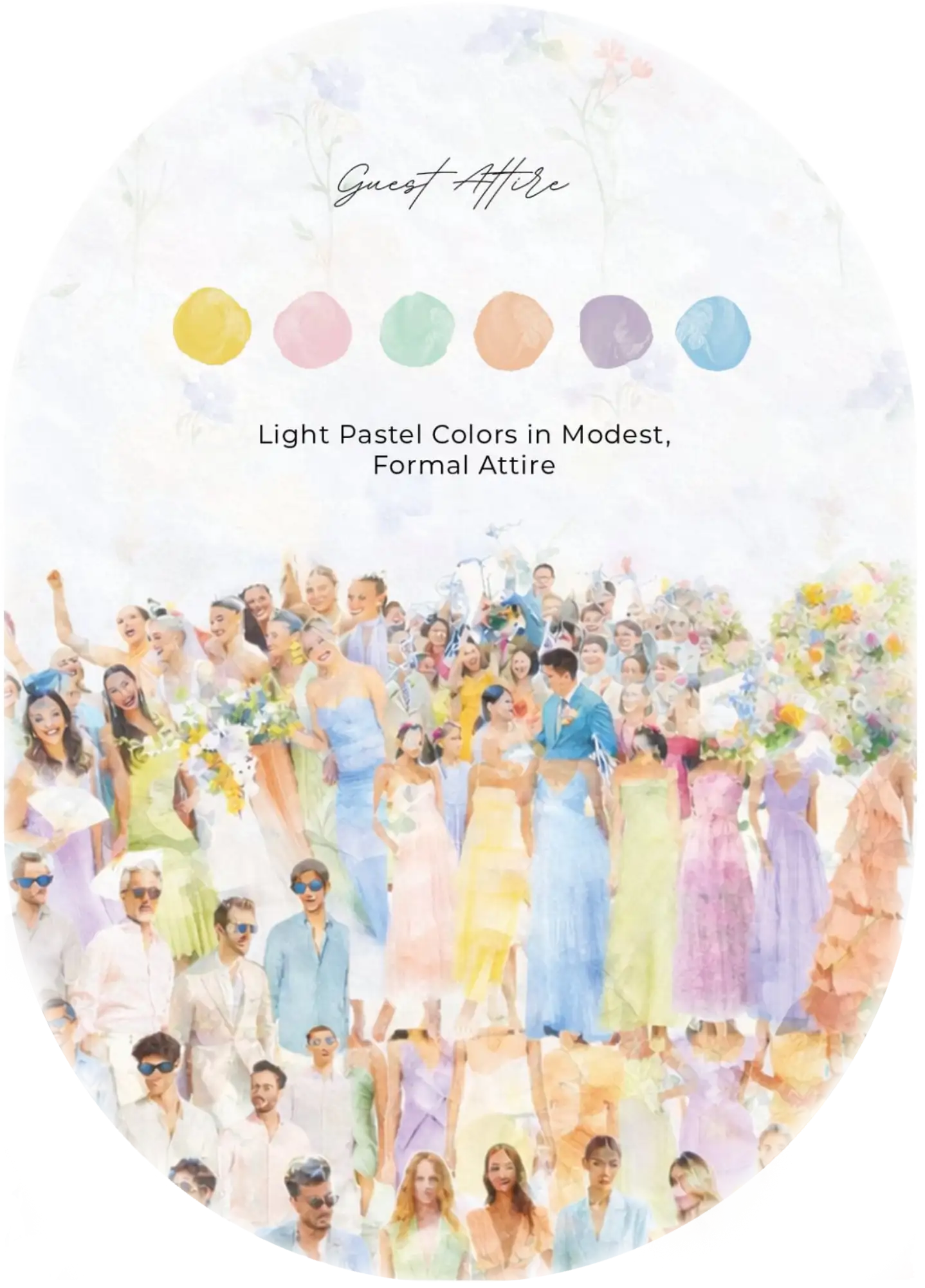 Guest Attire — Light Pastel Colors in Modest Formal Attire